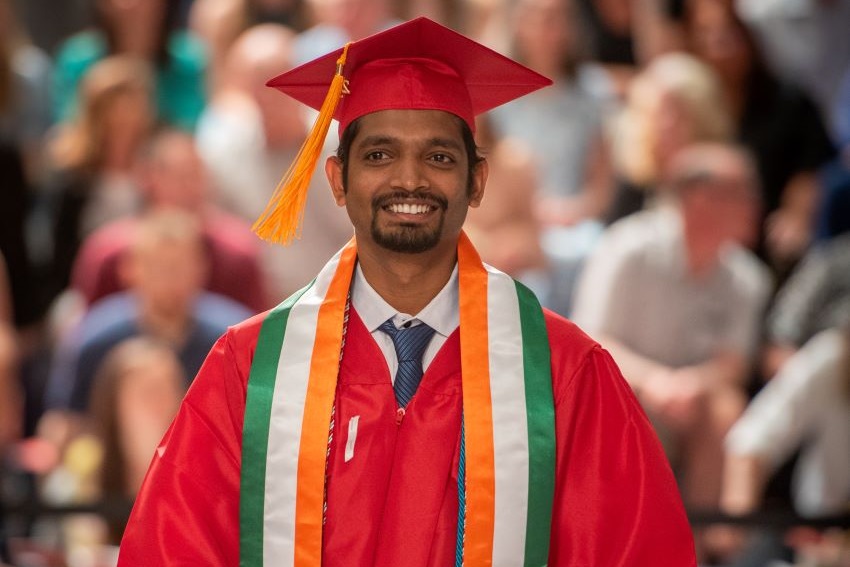graduate celebrating at commencement